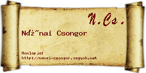 Nánai Csongor névjegykártya